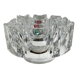 Swedish Corona Crystal Bowls by Lars Hellsten for Orrefors, 1970s, Set of 3 For Sale