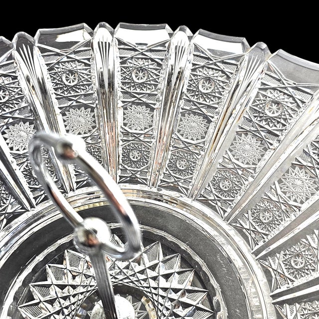 Bohemian Queen Anne's Lace Centerpiece Bowl Tidbit Dish 14" For Sale - Image 10 of 12