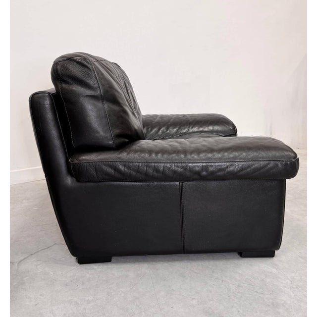 Mid-Century Modern Vintage Chair in Black Leather from Roche Bobois, 1990 For Sale - Image 3 of 9