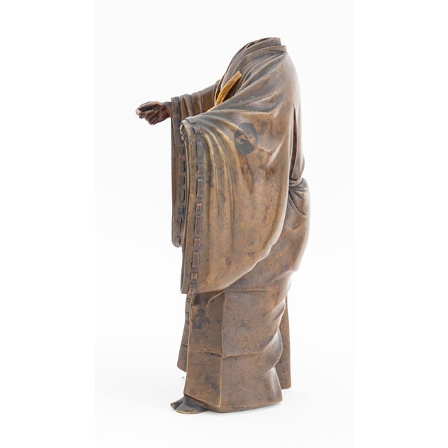 Japanese Bronze Noh Figures, 3 For Sale - Image 4 of 11