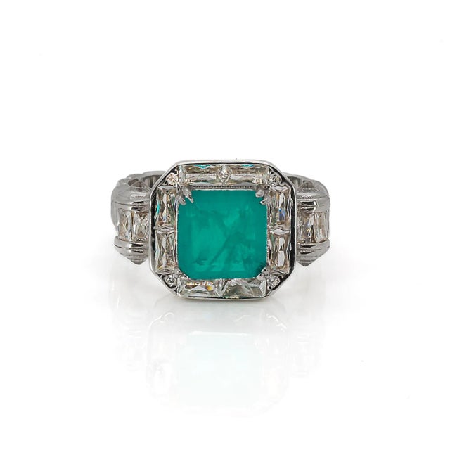 Paraiba Tourmaline Happy Cocktail Ring, Size 5 For Sale - Image 12 of 12