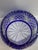 Vintage Cobalt Blue Cut-to-Clear Crystal Bowl, Bohemian Style, Scalloped Rim For Sale - Image 4 of 7