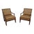 Pair Ethan Allen Regency Style Carved Bergere Chairs For Sale