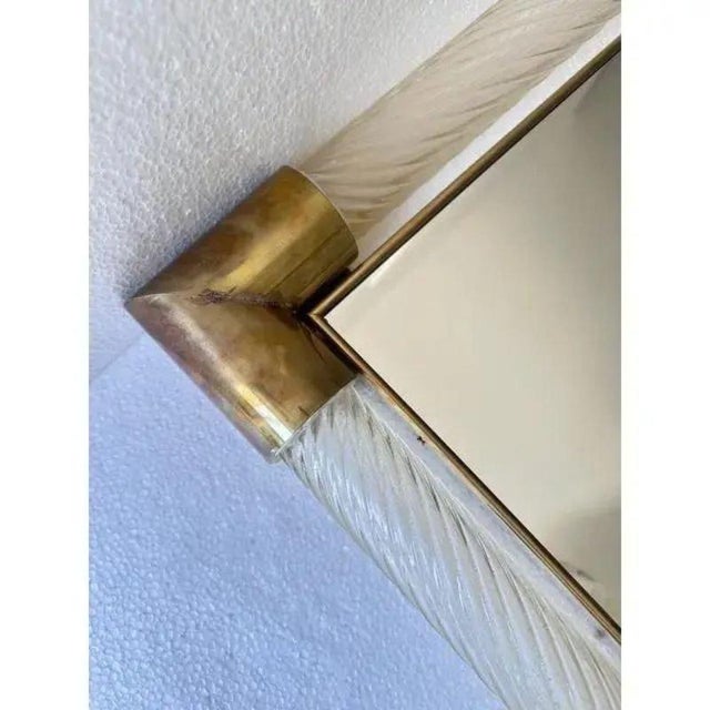 Venetian Torciglione Torchon Murano Glass Wall Mirror by Simoeng For Sale - Image 6 of 7