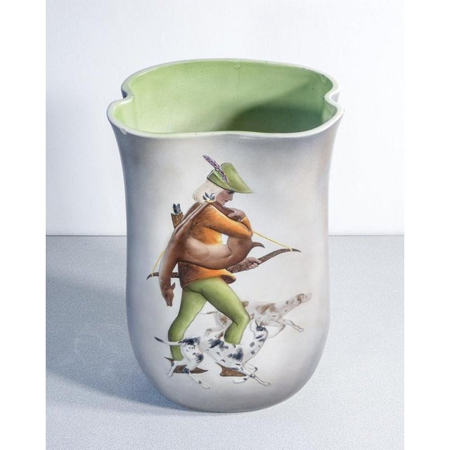 Ceramic umbrella stand c.i.a. Manna, robin hood. Turin, 1950s origin turin period 1950s author the ceramist mrs. Manna,...