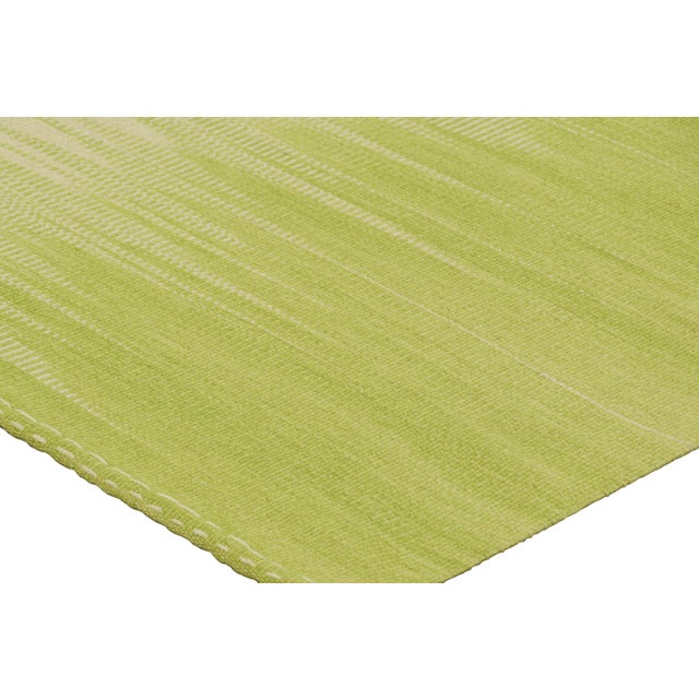 Rug & Kilim’s Contemporary Kilim in Beige & Green Stripes & Geometric Patterns For Sale In New York - Image 6 of 7