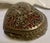 Mid 20th Century Mid 20th Century Metal Rose Flower Vine Filigree Heart Shaped Small Jewelry Box Red Velvet Lining For Sale - Image 5 of 10