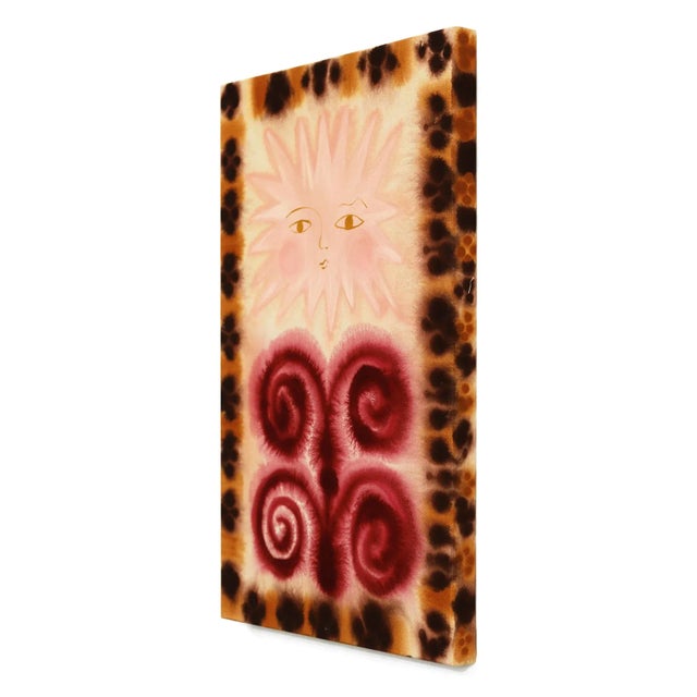 Sun Fern - Figurative Abstract Folk Art Inspired Modern Painting on Raw Canvas Original Artwork by Meredith Walker For Sale In Los Angeles - Image 6 of 9