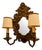 Wall Lamp with Central Mirror and Parchment Lampshades For Sale