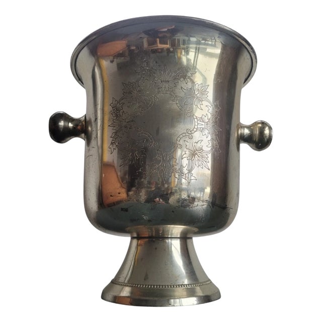 Antique Chiseled Sheffield Ice Bucket, 1950s For Sale