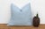 Textile Large 24" Powder Blue Jaipur Blockprint Linen Pillow Cover For Sale - Image 7 of 7