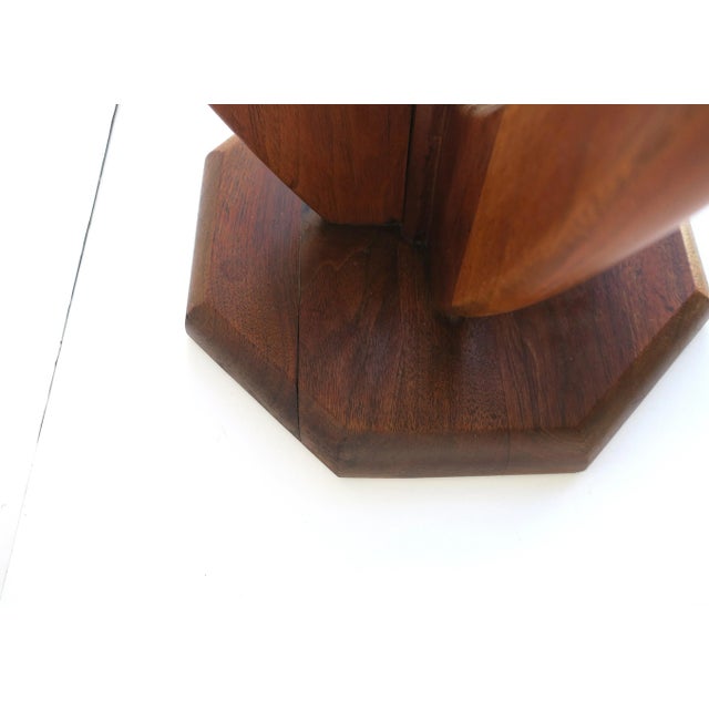 Midcentury Modern Wood and Glass Side Table For Sale - Image 10 of 11