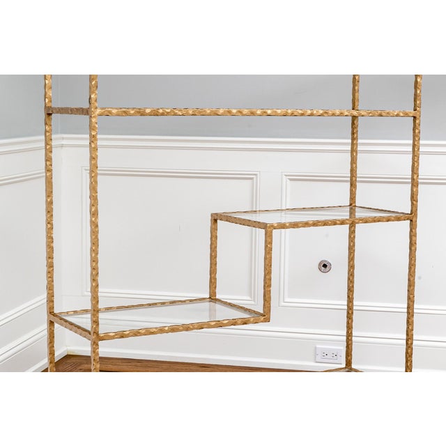 Hollywood Regency Style Gilt Iron Etagere For Sale - Image 4 of 9