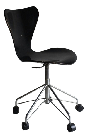 3117 Black Swivel Chair by Arne Jacobsen for Fritz Hansen