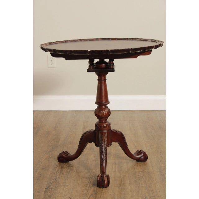 Chippendale Chippendale Style Mahogany Tilt-Top Pie Crust Table For Sale - Image 3 of 12