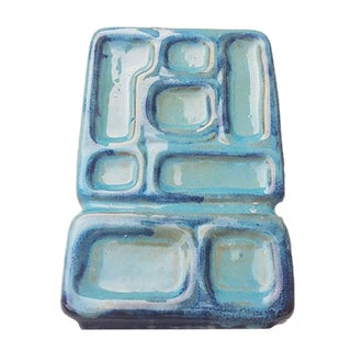 Rectangular Turquoise Ceramic Vase For Sale