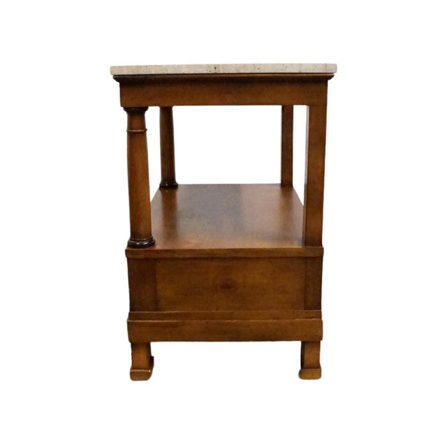 Baker / Milling Road Solid Cherry Early American Contemporary 27" Accent End Table W. White Granite Top 13-676-8 For Sale - Image 10 of 14