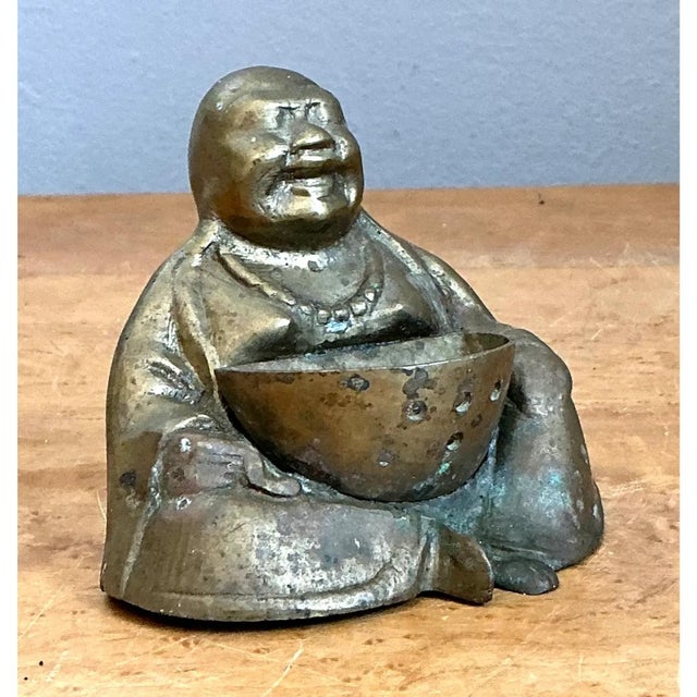 Vintage Brass Buddha Figurine For Sale - Image 11 of 12