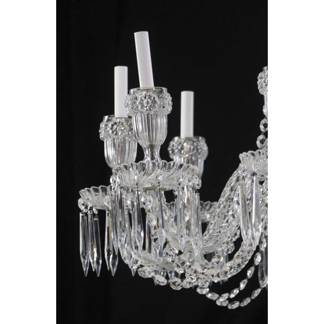 Victorian Restored Vintage 10 Arm Clear Crystal Chandelier For Sale - Image 3 of 12