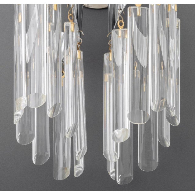 Late 20th Century Modern Two-Light Crystal Wall Sconces, Pair For Sale - Image 5 of 8