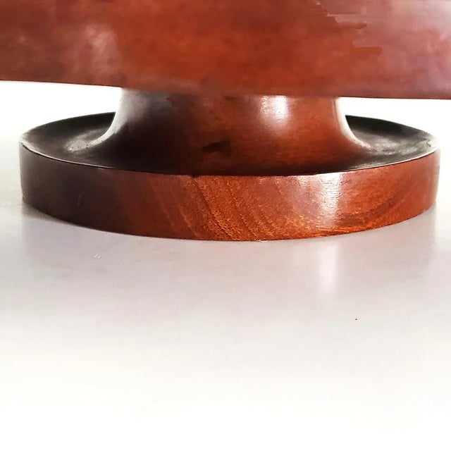 Coffee Mid Century Mahogany Lazy Susan For Sale - Image 8 of 12