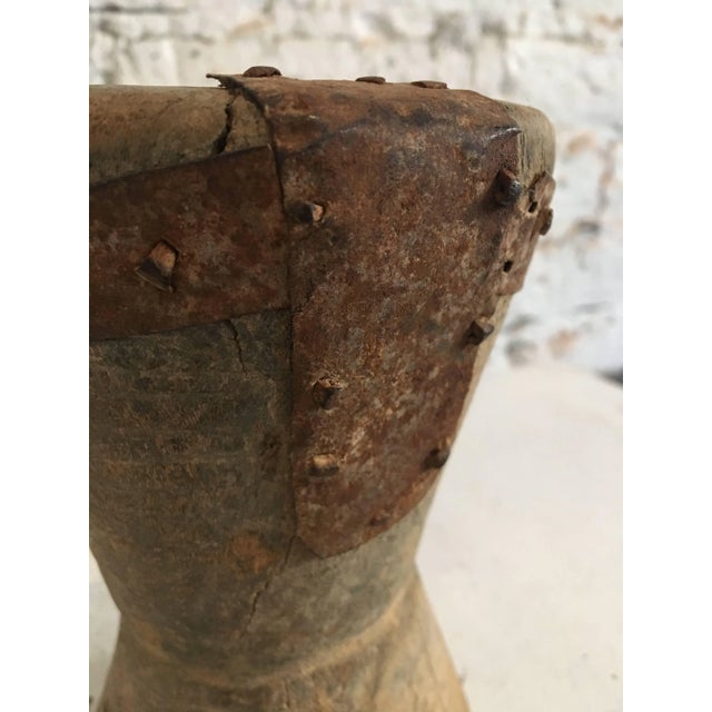 19th century small wooden/metal Mortar from Yemen/Saudi Border.