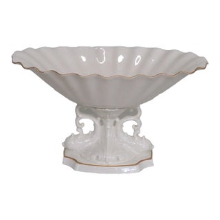 Lenox Aquarius Collection Dolphin Footed Centerpiece Bowl For Sale