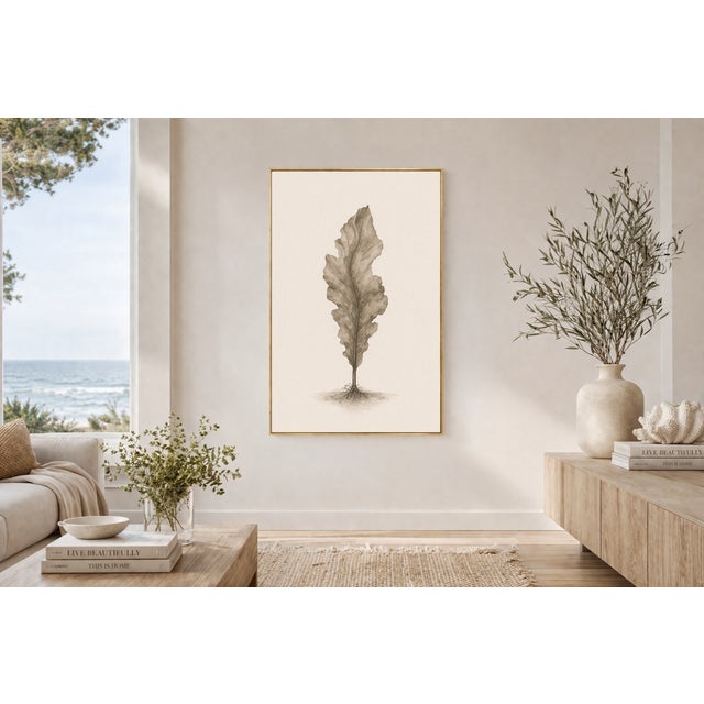 Coastal Seaweed Study Iii, Minimalist Botanical Art Print, 24" × 36" Reproduction For Sale - Image 4 of 10