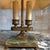 The base measures 7.5x4.” It is 19.75” tall to the top of the finial. It is 12x8” at its widest point (the shade). 16.25”...