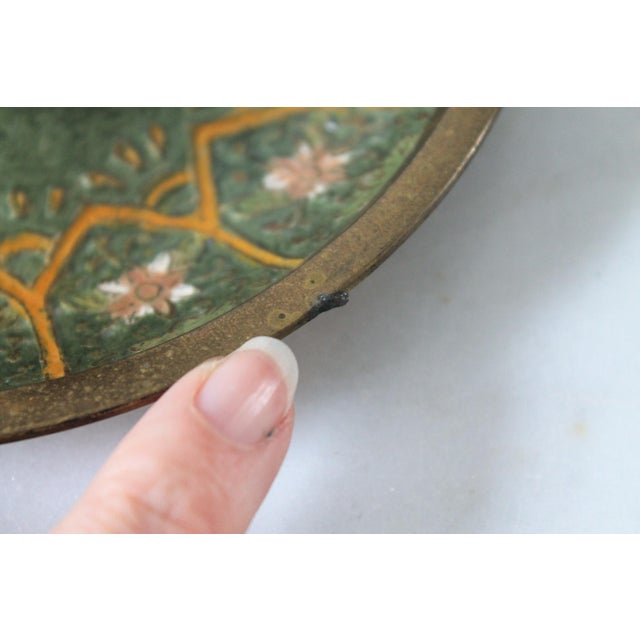 Brass Vintage Brass Cloisonné Taper Candle Holder For Sale - Image 8 of 8