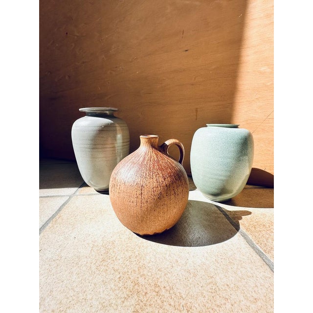 Studio Ceramic Vase with Earthy Flowing Glaze by Elke & Elmar Kubicek, Germany, 1980s For Sale - Image 10 of 11