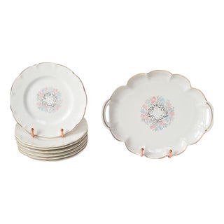 Limoges Dessert Set by Solange Patry Bié for Théodore Haviland, 1960s, Set of 8 For Sale