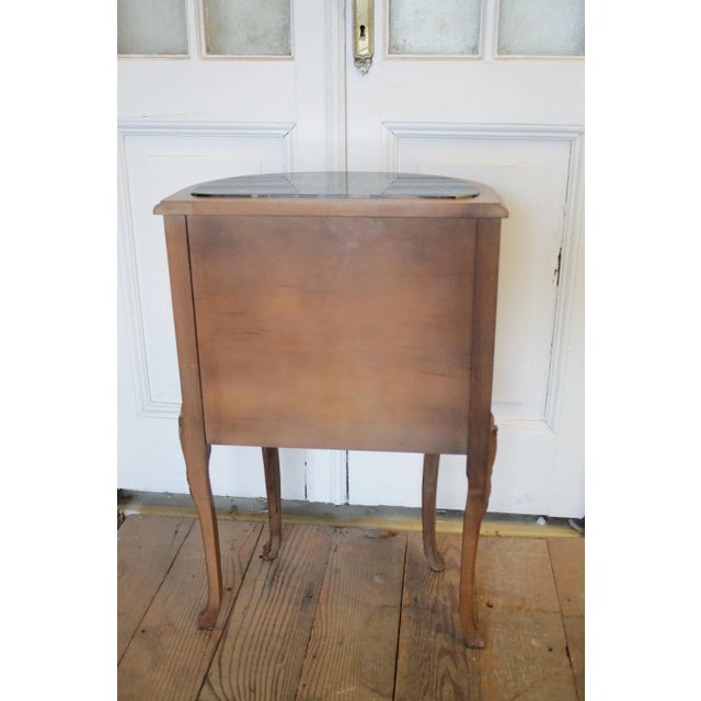 1940s Louis XV Fruitwood and Marble Two-Drawer Bedside Commode For Sale - Image 11 of 12