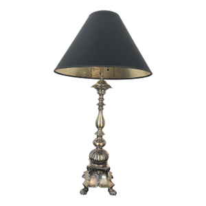 1980s Silver Plated Gargoyle Lamp