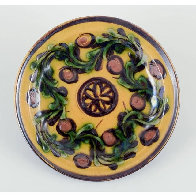 Danish Plate in Ceramic with Floral Motif from Kähler, 1930s For Sale - Image 3 of 9