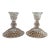 Pair of Duncan & Miller Hobnail Pressed Glass Candle Stick Holders For Sale