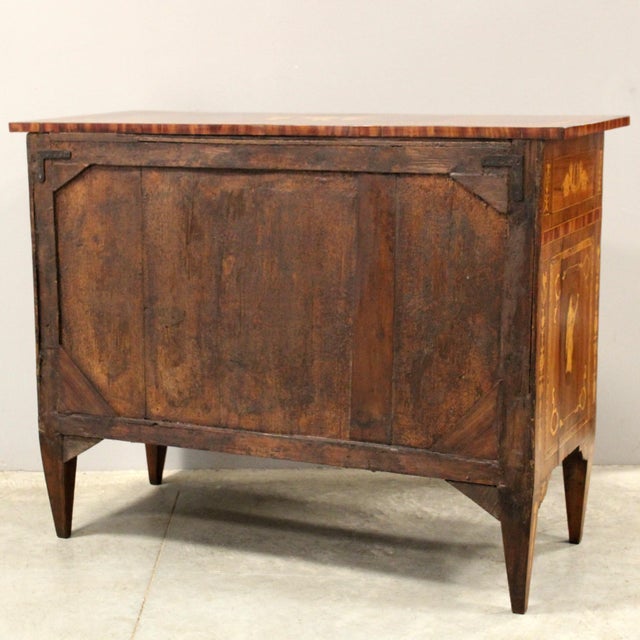 Wood Italian Louis XVI Chest of Drawers in Walnut For Sale - Image 7 of 16