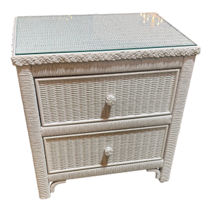 1980s Henry Link Wicker Nightstand
