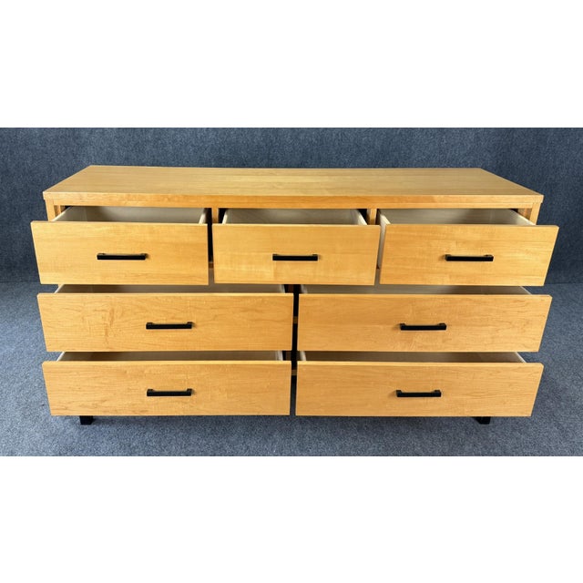 Wood Late 20th Century Maple Dresser With Mirror For Sale - Image 7 of 16