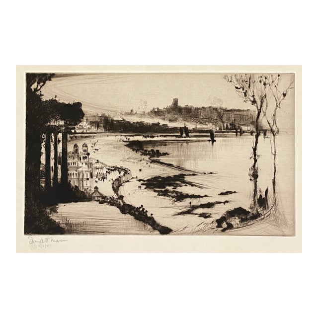 Antique Frank Mason Coastal England Etching For Sale
