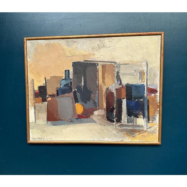 Gustav Adolf Johansson, Blue Bottle and Books, 1962, Oil on Canvas, Framed For Sale - Image 17 of 18