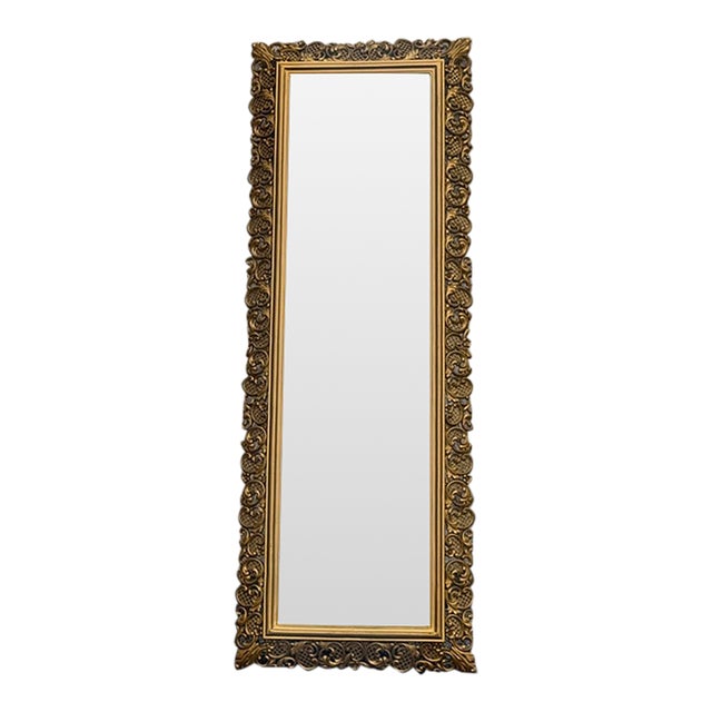 Vintage Carved Giltwood Baroque Rococo Mirror For Sale