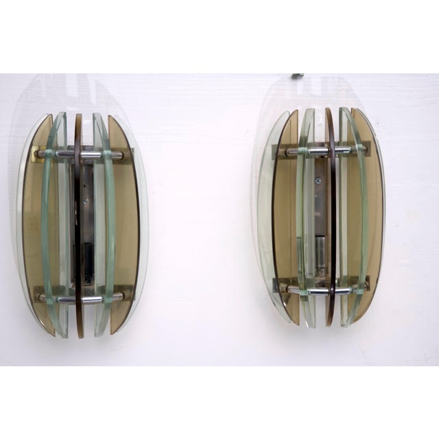 Thick Glass Sconces from Veca, Italy, 1960s, Set of 4 For Sale - Image 11 of 14