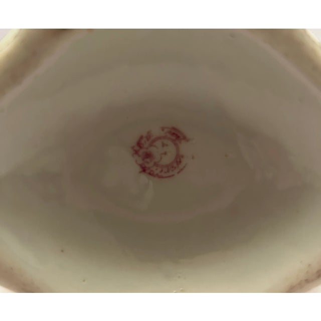 Ceramic Mid 20th Century Hand Painted Double Handled Nippon Vase For Sale - Image 7 of 11