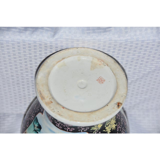 1950s Japanese Decor Royal Satsuma Hand Painted Ginger Temple Jar Vase For Sale - Image 9 of 10