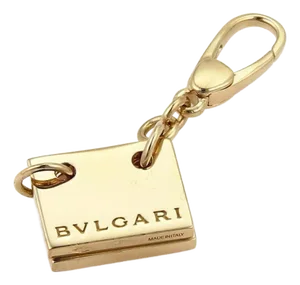 Bvlgari Signature 2 Page Binder 18k Yellow Gold Charm Pendant