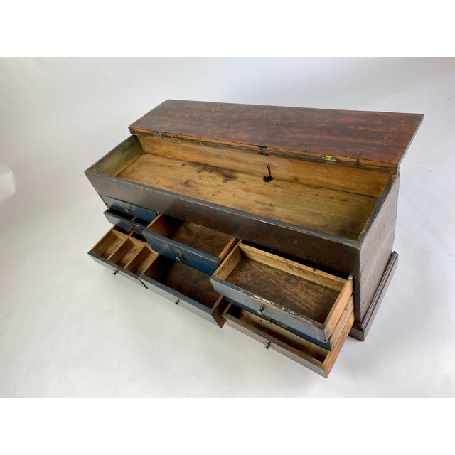19th Century Antique Wooden Machinists Chest Owned by Bob Timberlake