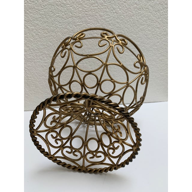 Midcentury Open Weave Metal Decor or Fruit Basket Chairish