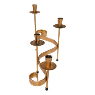 Mid-Century Modern Metal Candlesticks by Gunnar Ander for Ystad-Metall, Sweden, 1960s For Sale