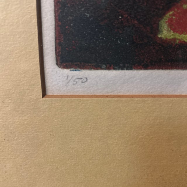 Metal #1 of 50 | Luis Alberto Solari Signed and Numbered Etching - “Queen of the Brooms” Professionally Assembled in Its Original Mid-Century Frame For Sale - Image 7 of 10